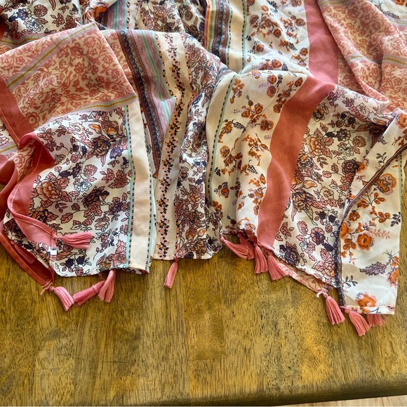 Kimono: Ultra Pink Floral and Striped - Pink and Orange - Picture 3 of 5